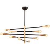 Orion 5 Ceiling Pendant Light in Brushed Black & Gold Steel